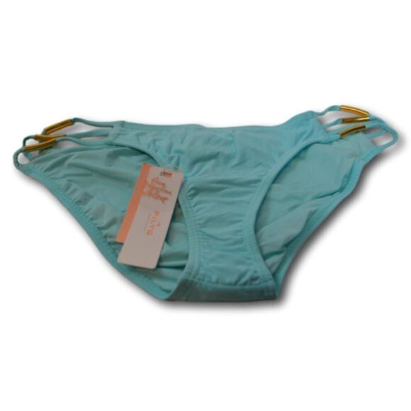 PilyQ Solid Dreamy Blue Goddess Bikini Turquoise Bottom - Picture 1 of 2
